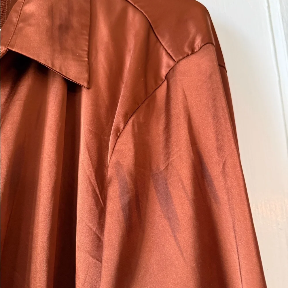 Women’s dark Rust Shirt button down - Picture 3 of 13